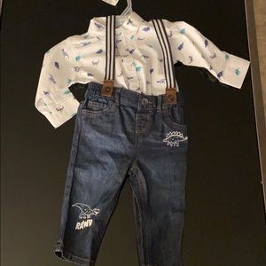 Button-up with blue jeans